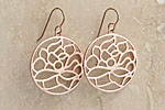 Lotus Flower Earrings in Rose, Reclaimed Sterling Silver, Rose Gold Julia Failey jewlery